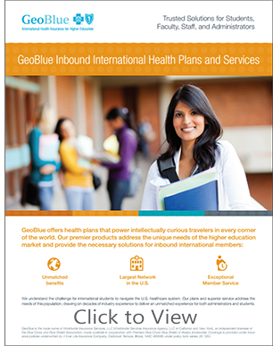 GeoBlue International Student Health Insurance for Inbound Students, Faculty, Administrators